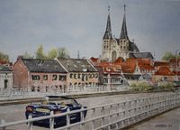 Bergkwartier, Aquarel, Martin Nijland